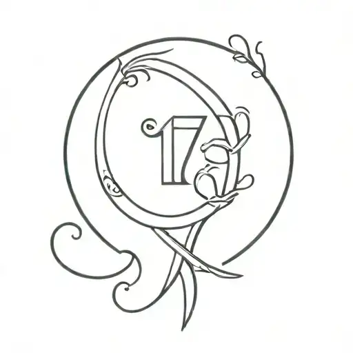 Aquarius Sign With Number 17 Incorporated In It
