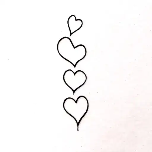 Semicolon Survivor Tattoo With Three Hearts