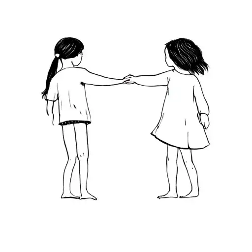 Children In The Round Who Hold Hands With Writes Gniby Above