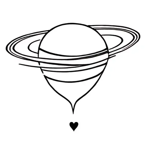 Saturn And Love Symbol