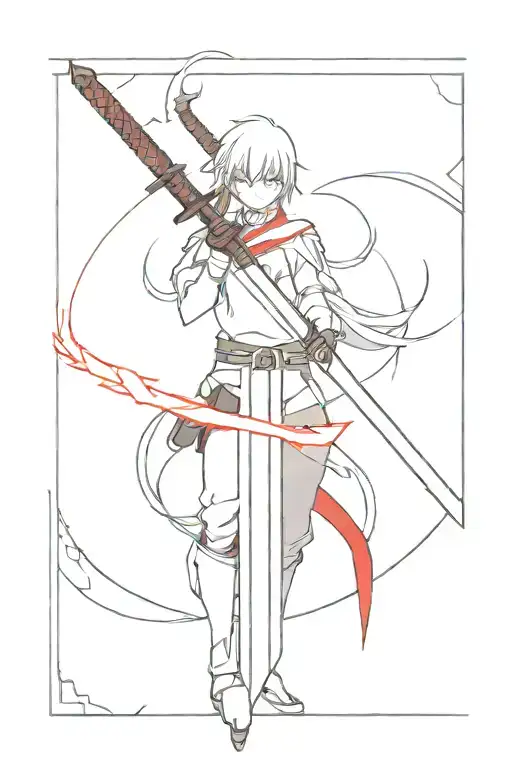 Sword Anime With Some Red Glowing Details