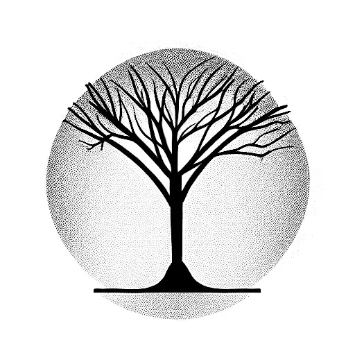 Minimalistic Tree With Round Fruits