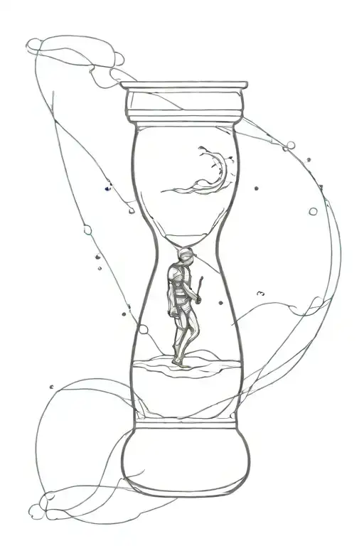 A Basic Hourglass With A Diver In The Top Half Explorig The Bottom Of The Ocean