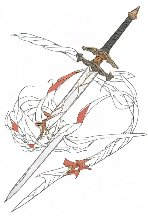 Sword Anime With Some Red Details Glow