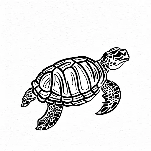 Turtle With Water Lily