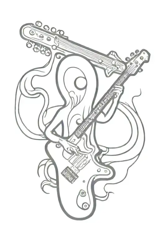 Squid Playing An Electric Guitar
