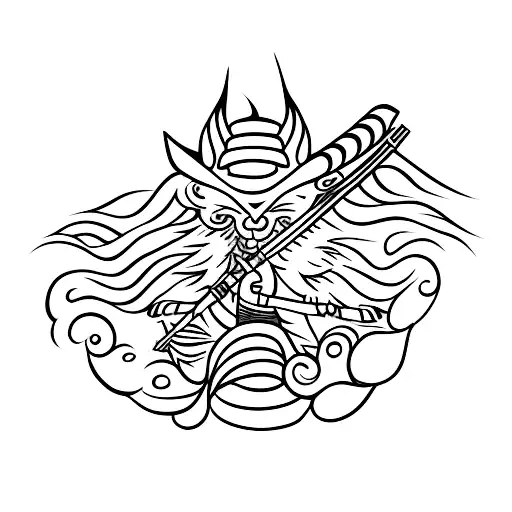 Katana With Flames And Flowers