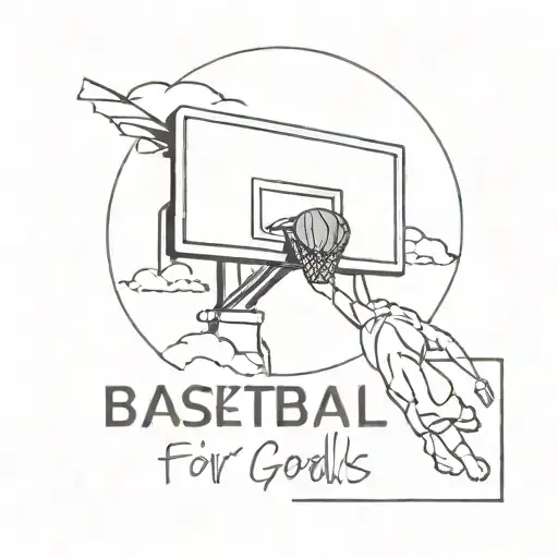 A Basketball Hoop With A Quote About Reaching For Your Goals