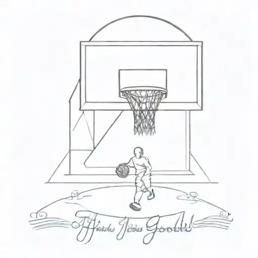 A Basketball Hoop With A Quote About Reaching For Your Goals