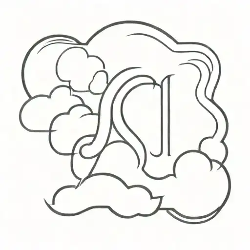 M Initial With Korean Clouds