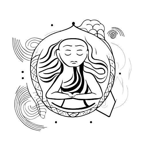 A Woman With Locs Meditating In A Peaceful Nature Setting