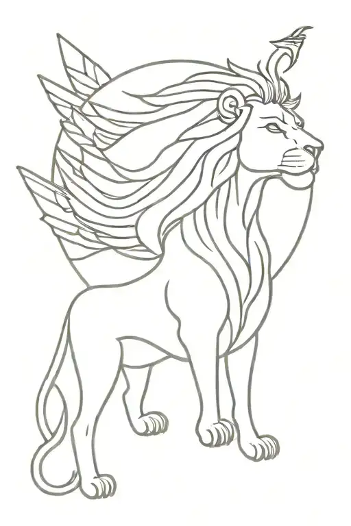 Lion With A Woman's Face With Wings