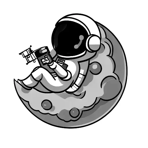 An Astronaut Sitting On The Moon