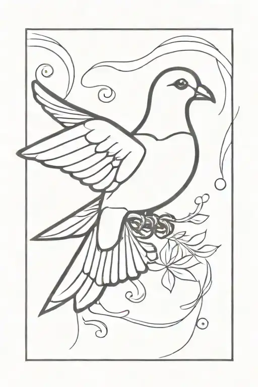 Cartoon Dove Looking