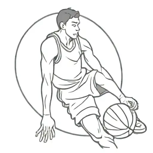 A Minimalist Design Of A Basketball Player Dunking With A Quote About Strength And Determination