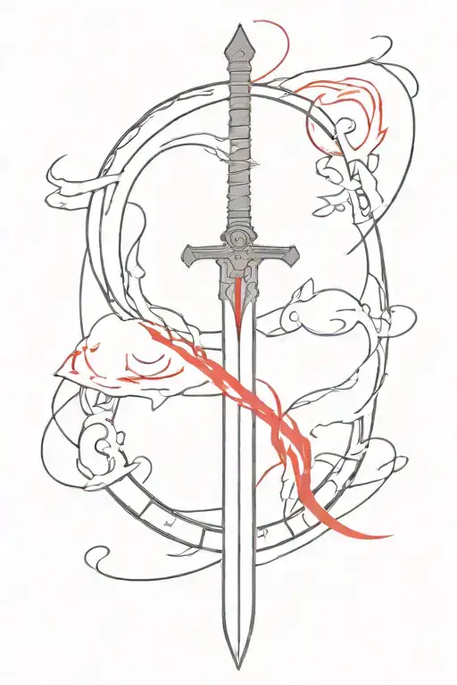 Sword Anime With Some Red Glowing Details Only Sword