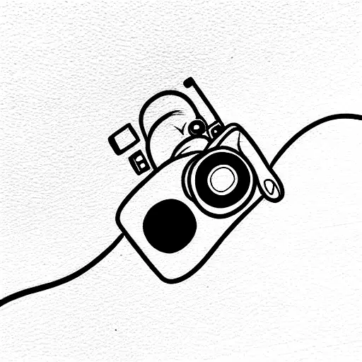 A Fine Line Bunny Holding A Camcorder To Its Eye