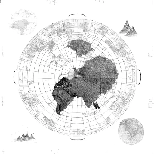 An Intricate Map Of The World With Each Country Filled With Different Elements Of Nature