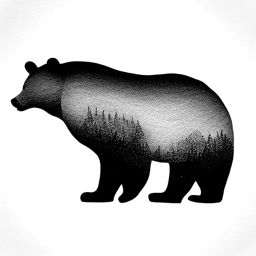 Bear In Woods By The Ocean