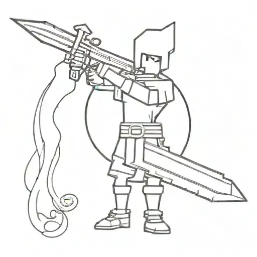 Create A Pixelated Video Game Character Wielding A Dagger