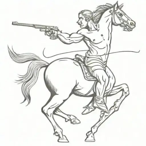 Half Man Half Horse African Centaur Pointing A Ak47