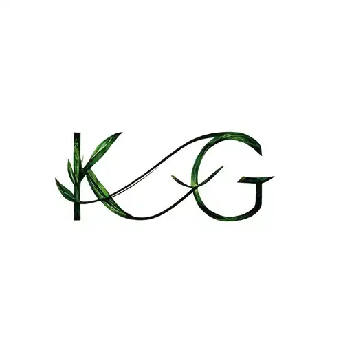 Letters K And G In Infinity Symbol Nature Inspired