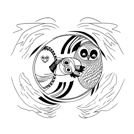 Penguin As Ying And Owl As Yang