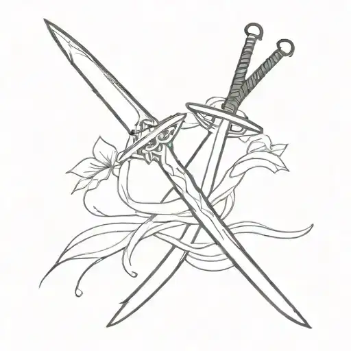 Linguistics Sword Tattoo Design