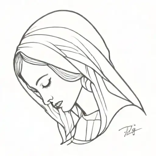 Virgin Mary Praying And Shedding Tears