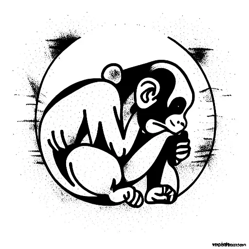 A Tattoo Dedicated To The Band Artic Monkeys Of A Cold Cute Monkey In The Arctic
