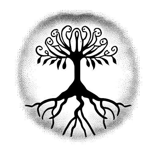 Tree Of Life With Hidden Skull Or Skeleton