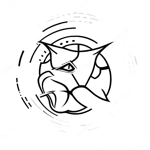 A Minimalist Tattoo Of A Basketball Merging With A Pixelated Eagle