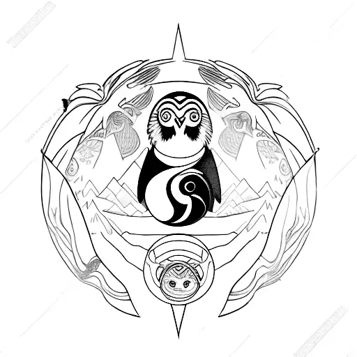 Penguin As Ying Abd Owl As Yang