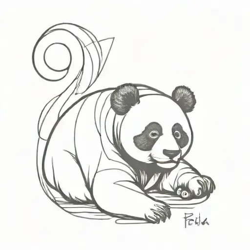 Combine The Name 'Felix' With A Minimalist Depiction Of A Panda Bear In A Military-themed Design