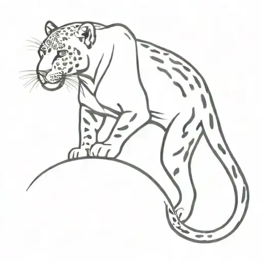 A Sleek And Modern Design Of A Leopard's Silhouette Against A Calming Sunset Backdrop