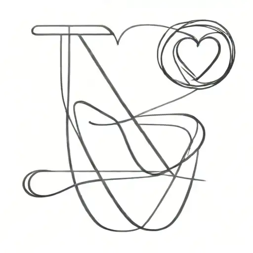 B N Letter Together Symbolizing The Client's Love Heart