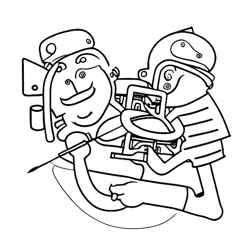 Father And Son Painting A Car Together