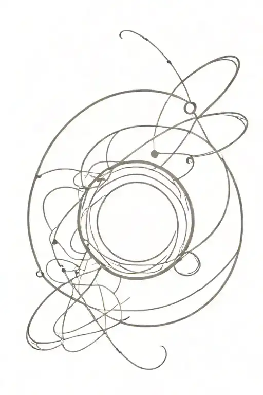 A Minimalist Tattoo Design Of The Planet Venus With Intricate Geometric Patterns