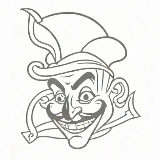 Cute Jolly Joker Face With Hat