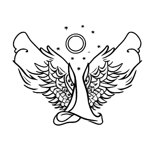 Angel Wings With The Word Piggy Written In Them