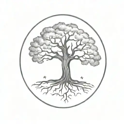 Oak Tree With Clock Face