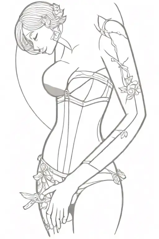 Female Body In Corset-like Shaped Dagger