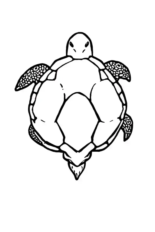 Turtle Japanese Stamp Type Tattoo Like