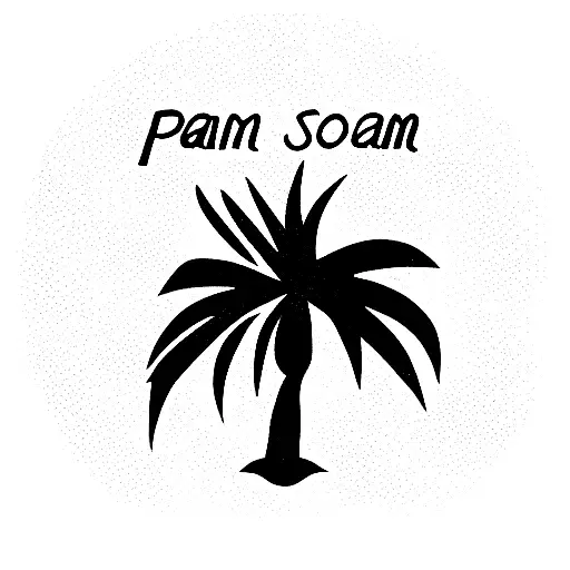 Palm Tree With Sun And Text