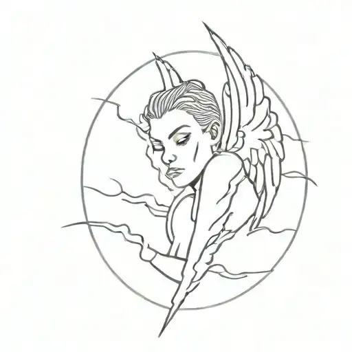 Angel Holding Lightning Storm