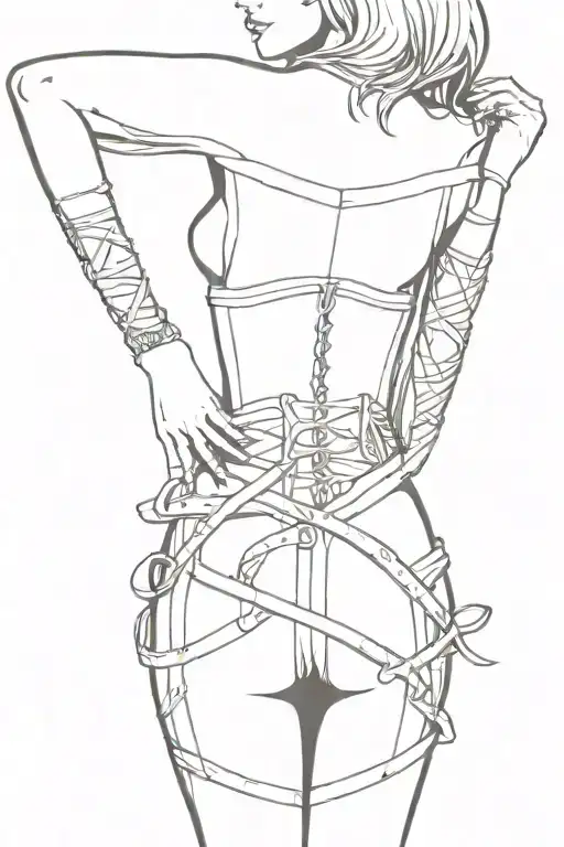 Dagger Shaped Like Woman Wearing A Corset With Arms On Her Hips