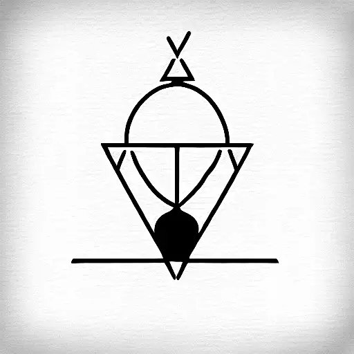 Three-part Hourglass Made Of Triangles That Is Fused With A Pendulum