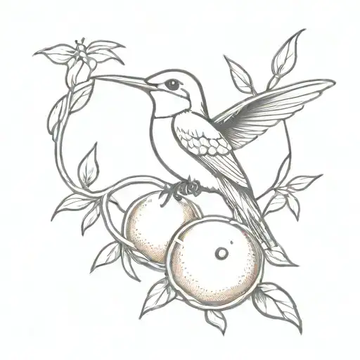 A Mandarina Fruit With A Hidden Hummingbird And Saxophone Design Inside