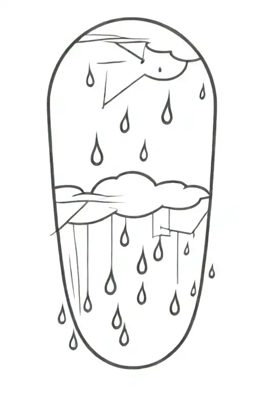 Rain Drops With Tornado Forming The Shape