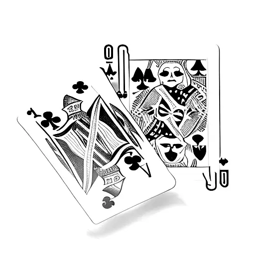 Playing Card With The Joker And The Cross Jack Behind